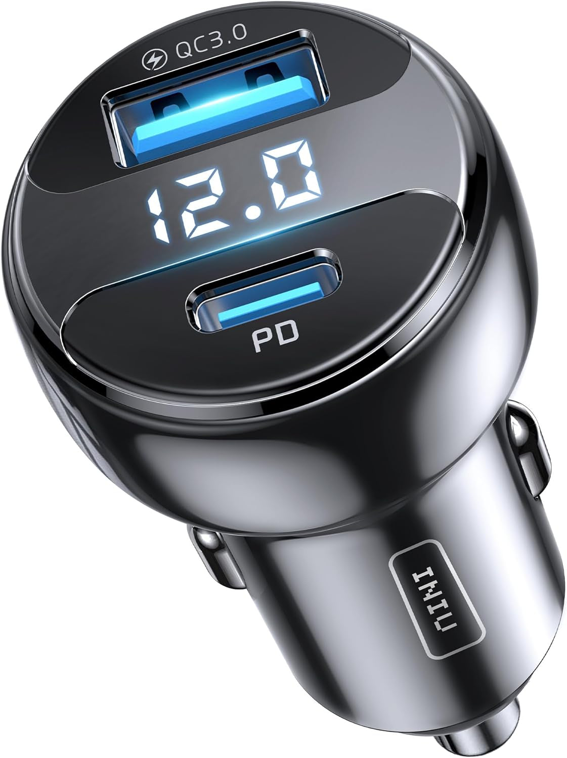 USB C Car Charger, 66W Total [USB C+USB A] Car Charger Adapter with PD & QC, Fast Charging All Metal Tiny Car Phone Charger for Iphone 16 14 13 12 11 Pro Samsung S21 Pixel Ipad Macbook Air Tablet